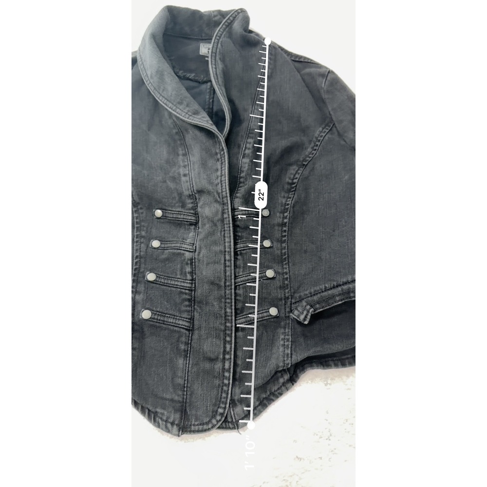 Converse One Star Black Denim Military Jacket Shawl Collar Women Med VN1181300 - Picture 7 of 7